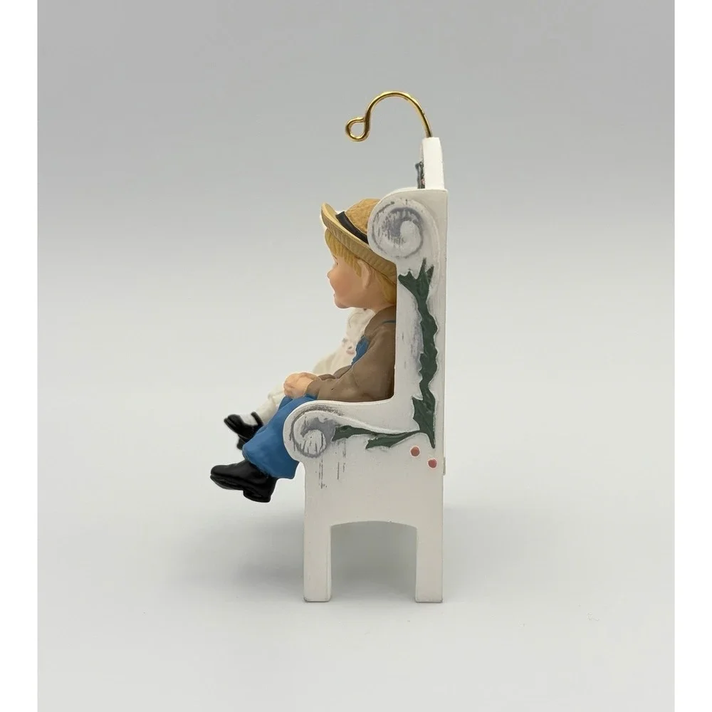 1995 Hallmark Keepsake Ornament Our Little Blessings Ken Crow Bench Boy Girl